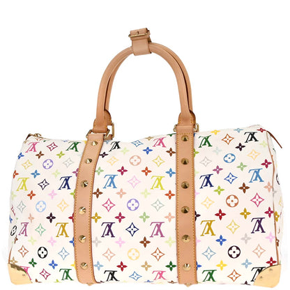 Louis Vuitton 2004 White Monogram Multicolor Keepall 45 Handbag M92641