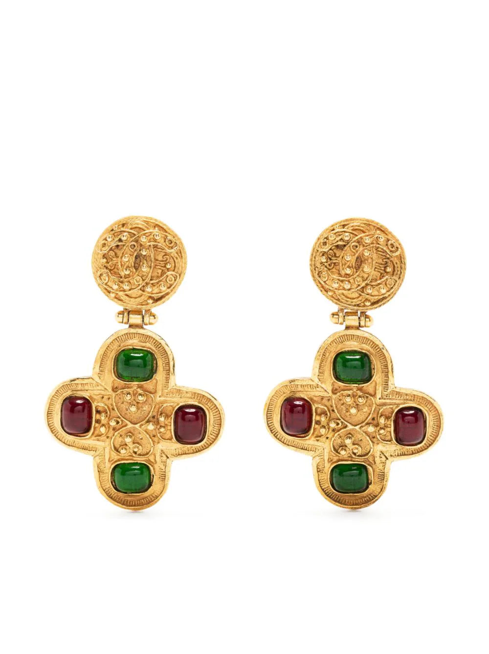 Vintage 1994 Gripoix Logo Clip-On Earrings