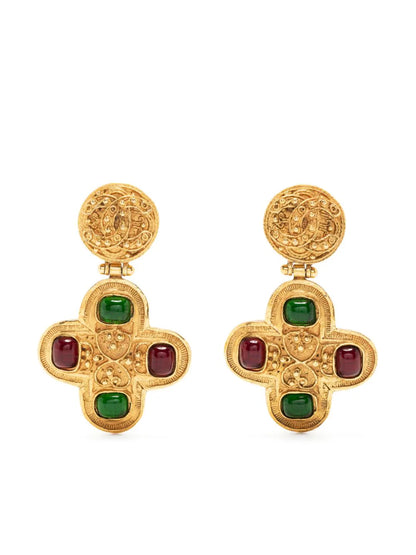 Vintage 1994 Gripoix Logo Clip-On Earrings