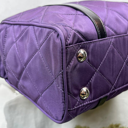 Prada Impunture Purple Tessuto Quilted Chain Shoulder Bags and Wallet