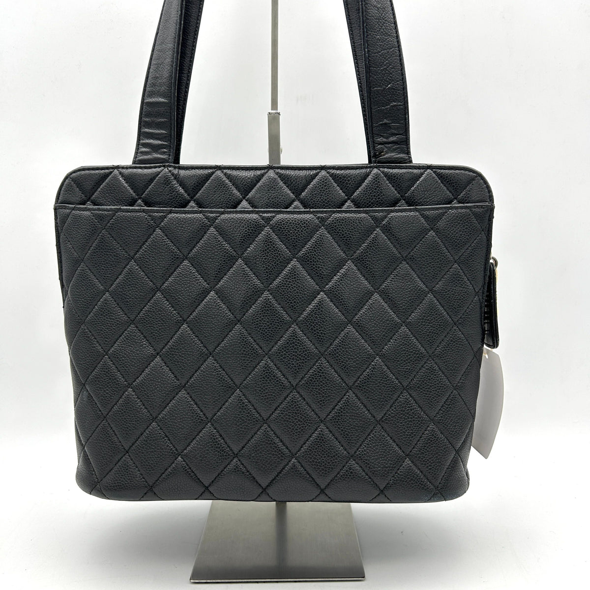 CHANEL Brown Lambskin Large Tote With Coco Mark Enamel WD