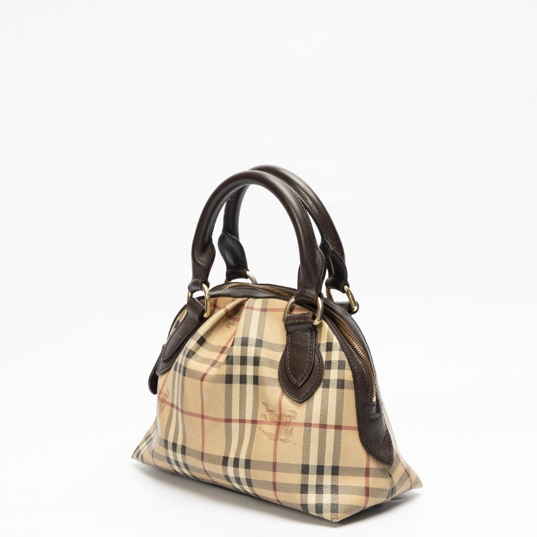Burberry Haymarket Check Leather Thornley Satchel