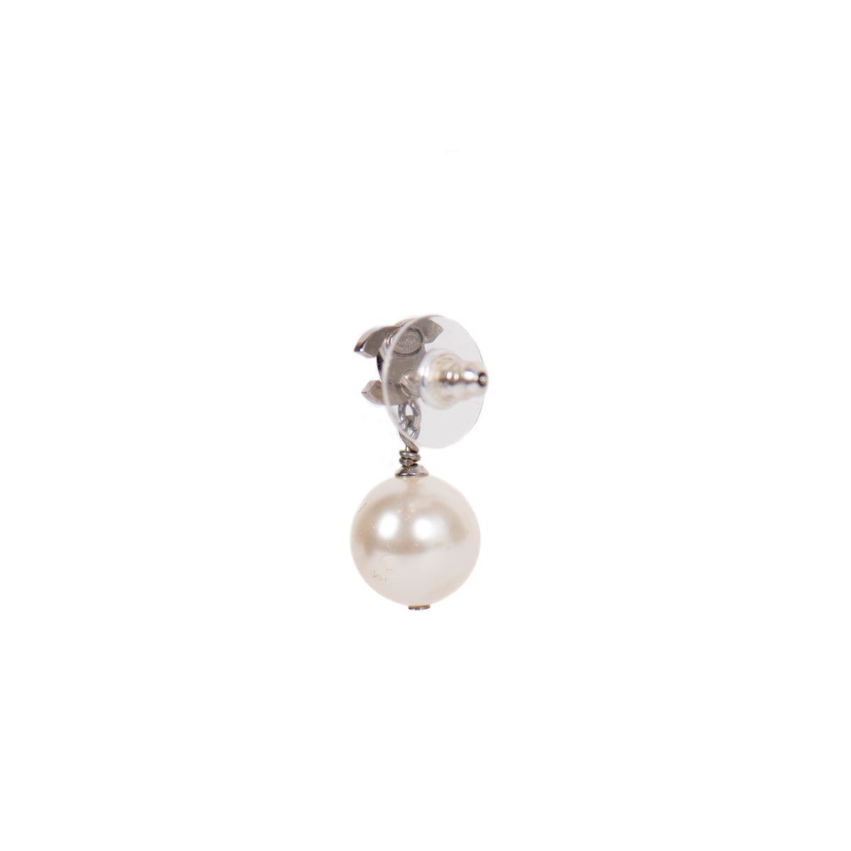 Chanel Faux Pearl and Crystal CC Drop Earrings