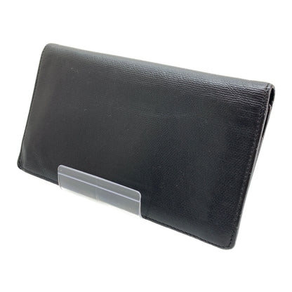 Chanel Long Wallet BLK Leather Plain