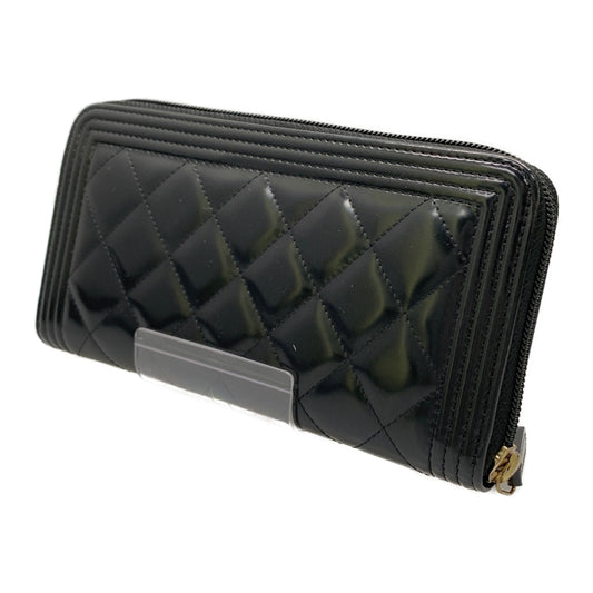 Chanel Long Wallet BLK Enamel