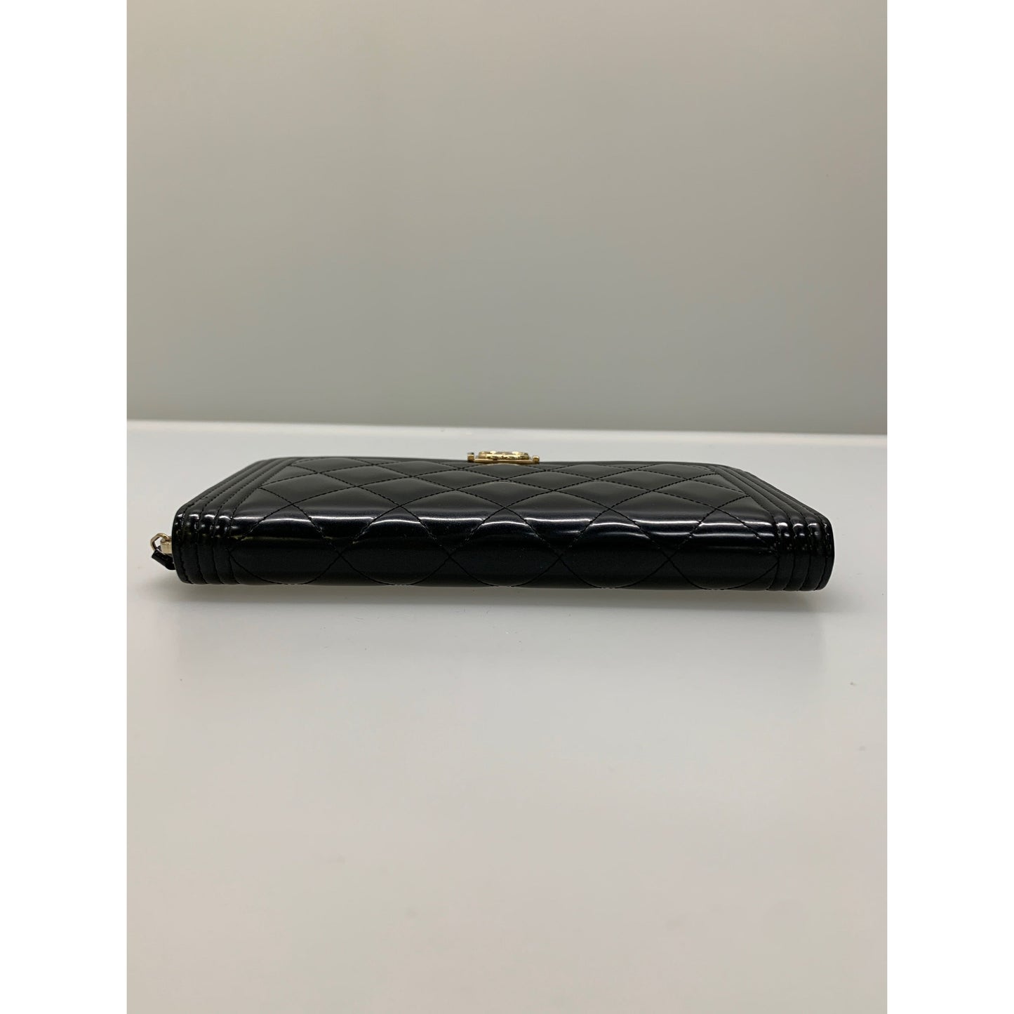 Chanel Long Wallet BLK Enamel
