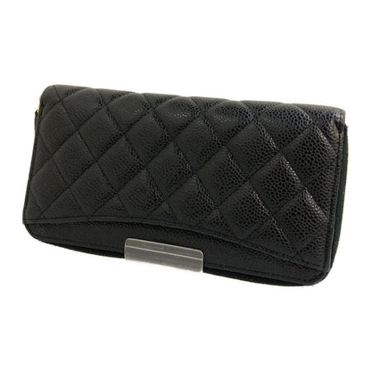 Chanel Long Wallet BLK Cowhide