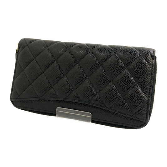 Chanel Long Wallet BLK Cowhide
