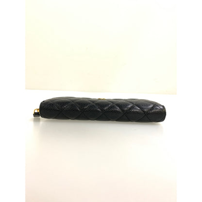 Chanel Long Wallet BLK Cowhide