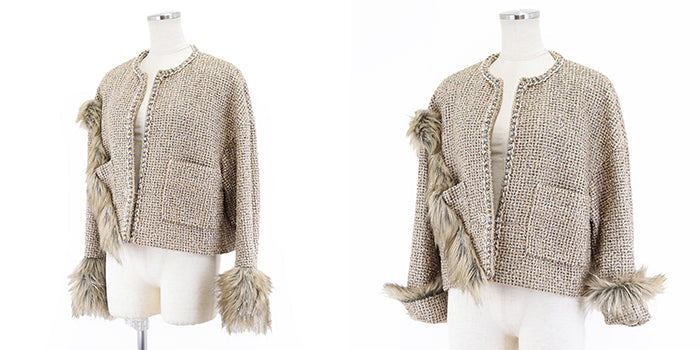 Chanel Tweed Collarless Jacket Gold