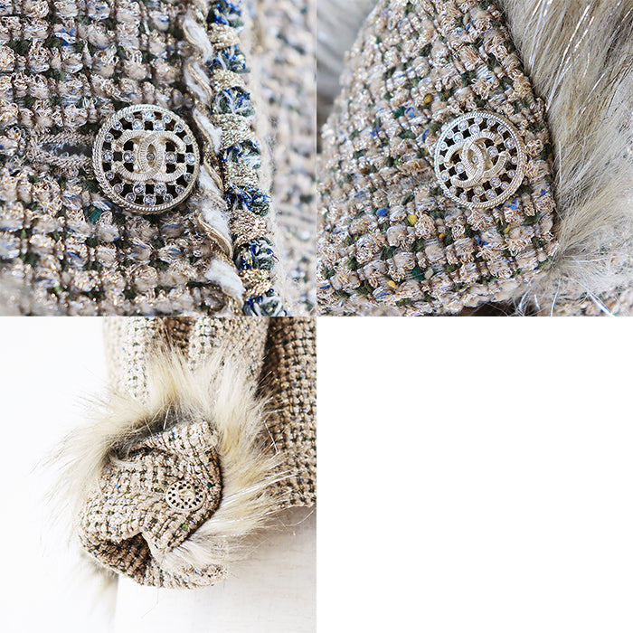 Chanel Tweed Collarless Jacket Gold