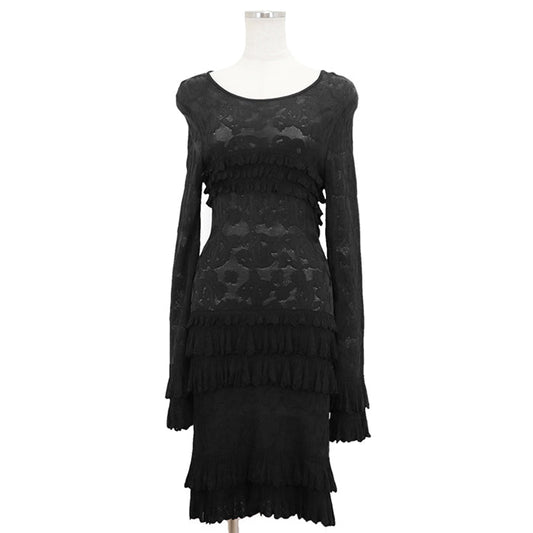 Chanel Black Frill Dress P63292