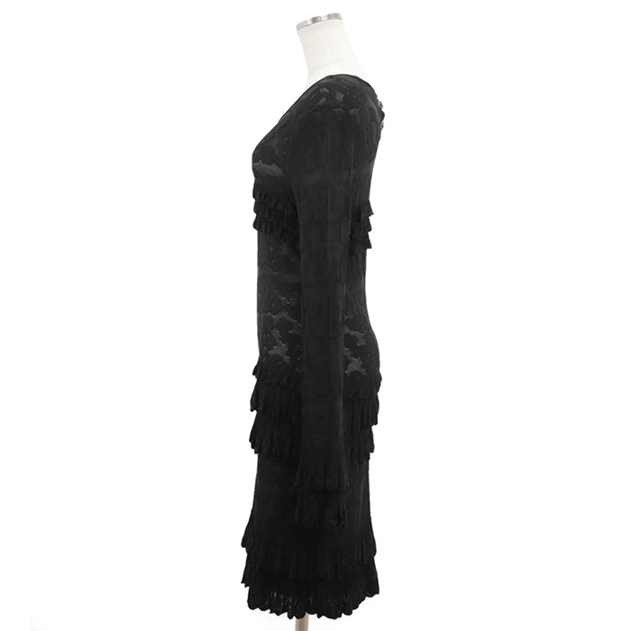 Chanel Black Frill Dress P63292
