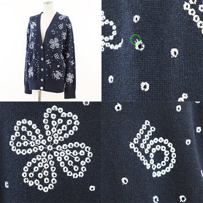Chanel Knit Cardigan P74636 Navy White
