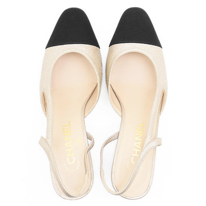 Chanel G31318 Goatskin & Grosgrain Pumps