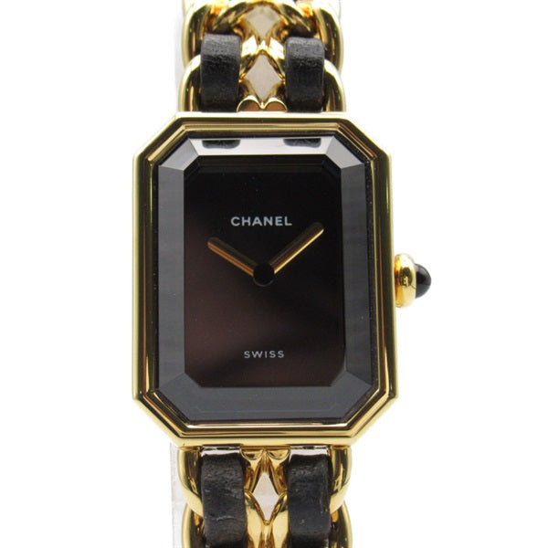 Chanel  CHANEL Premiere L Women's Wrist Watch H0001, Quartz, Gold Plated with Leather Strap, Used - CC Design Metal Other H0001 in Excellent condition