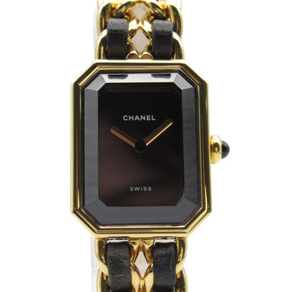 Chanel  CHANEL Premiere L Women's Wrist Watch H0001, Quartz, Gold Plated with Leather Strap, Used - CC Design Metal Other H0001 in Excellent condition