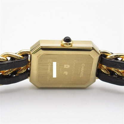 Chanel  CHANEL Premiere L Women's Wrist Watch H0001, Quartz, Gold Plated with Leather Strap, Used - CC Design Metal Other H0001 in Excellent condition