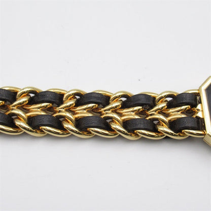 Chanel  CHANEL Premiere L Women's Wrist Watch H0001, Quartz, Gold Plated with Leather Strap, Used - CC Design Metal Other H0001 in Excellent condition
