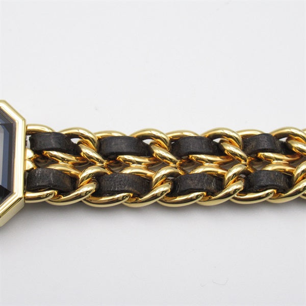 Chanel  CHANEL Premiere L Women's Wrist Watch H0001, Quartz, Gold Plated with Leather Strap, Used - CC Design Metal Other H0001 in Excellent condition