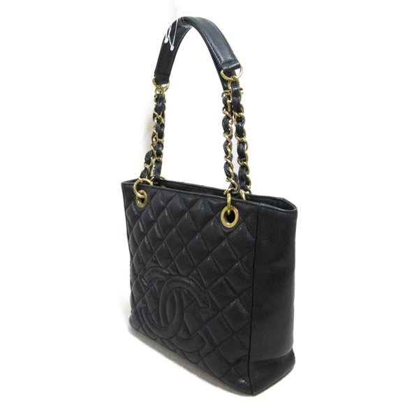 Chanel CC Caviar Grand Shopping Tote Leather Tote Bag in Fair condition