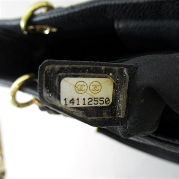 Chanel CC Caviar Grand Shopping Tote Leather Tote Bag in Fair condition