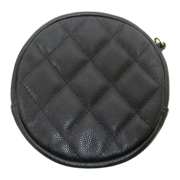 Chanel CC Caviar Round Clutch Bag  Leather Crossbody Bag in Excellent condition