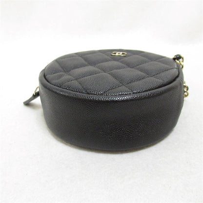 Chanel CC Caviar Round Clutch Bag  Leather Crossbody Bag in Excellent condition