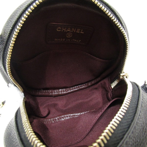 Chanel CC Caviar Round Clutch Bag  Leather Crossbody Bag in Excellent condition