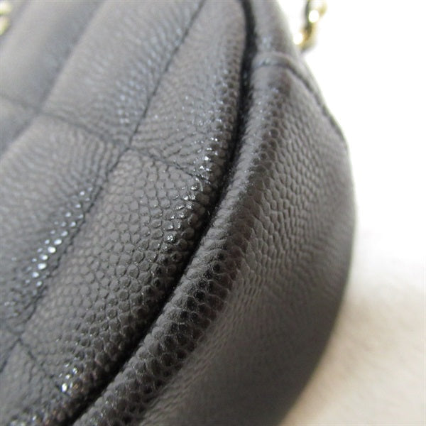 Chanel CC Caviar Round Clutch Bag  Leather Crossbody Bag in Excellent condition
