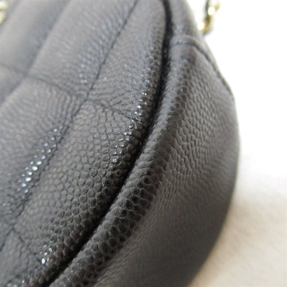 Chanel CC Caviar Round Clutch Bag  Leather Crossbody Bag in Excellent condition