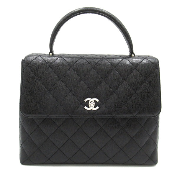 Chanel CC Quilted Caviar Handle Bag Leather Handbag in Good condition
