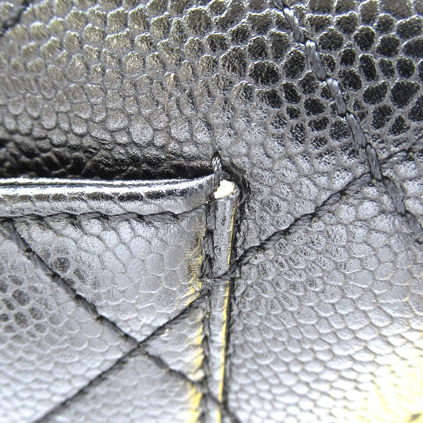 Chanel CC Quilted Caviar Handle Bag Leather Handbag in Good condition