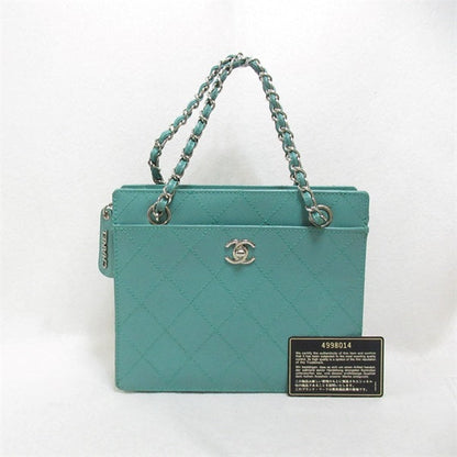 Chanel Quilted Caviar Chain Handbag Leather Handbag in Good condition