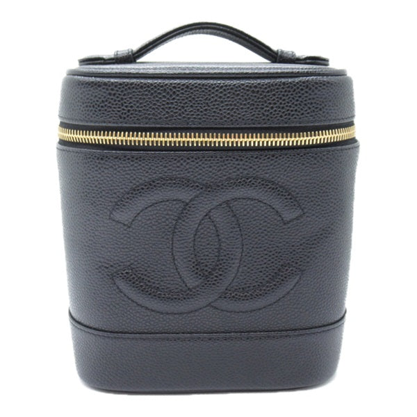 Chanel CC Caviar Vertical Vanity Case Leather Vanity Bag A01998 in Good condition