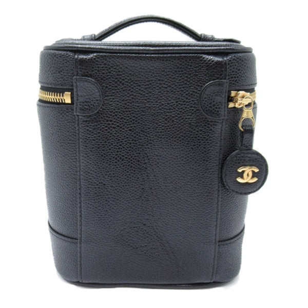 Chanel CC Caviar Vertical Vanity Case Leather Vanity Bag A01998 in Good condition