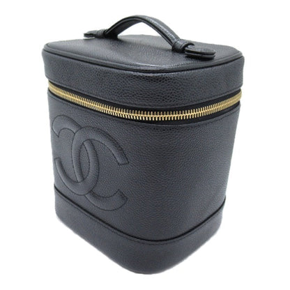 Chanel CC Caviar Vertical Vanity Case Leather Vanity Bag A01998 in Good condition