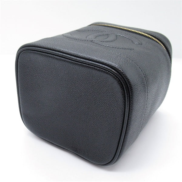 Chanel CC Caviar Vertical Vanity Case Leather Vanity Bag A01998 in Good condition