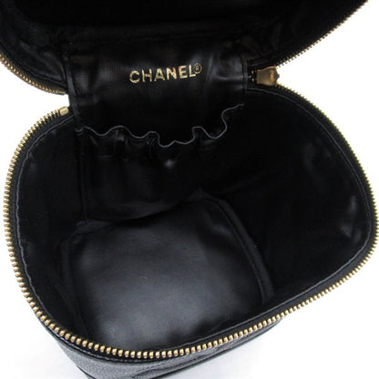 Chanel CC Caviar Vertical Vanity Case Leather Vanity Bag A01998 in Good condition