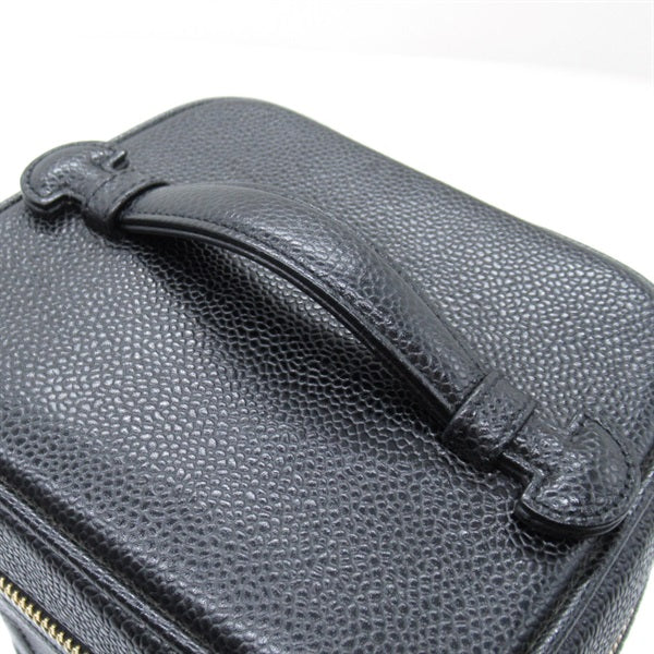 Chanel CC Caviar Vertical Vanity Case Leather Vanity Bag A01998 in Good condition