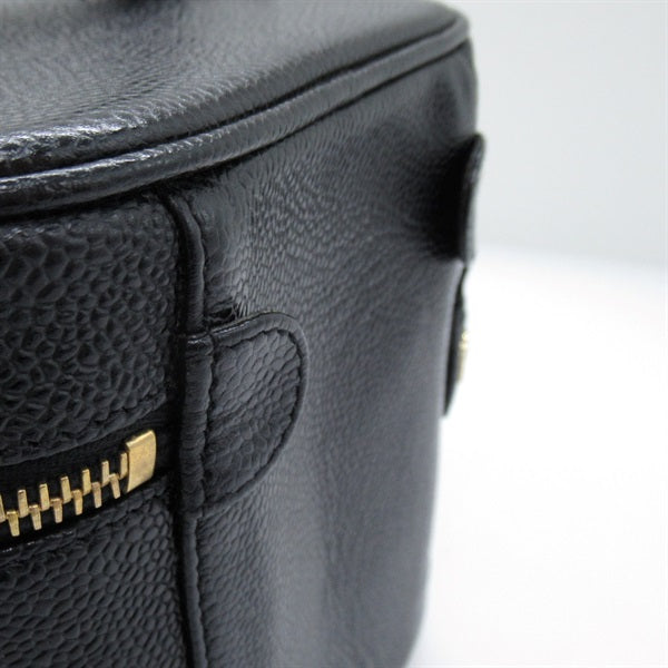 Chanel CC Caviar Vertical Vanity Case Leather Vanity Bag A01998 in Good condition