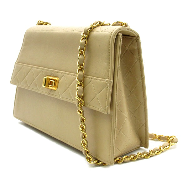 Leather Trapezoid Flap Bag - '10s