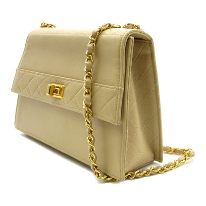Leather Trapezoid Flap Bag - '10s