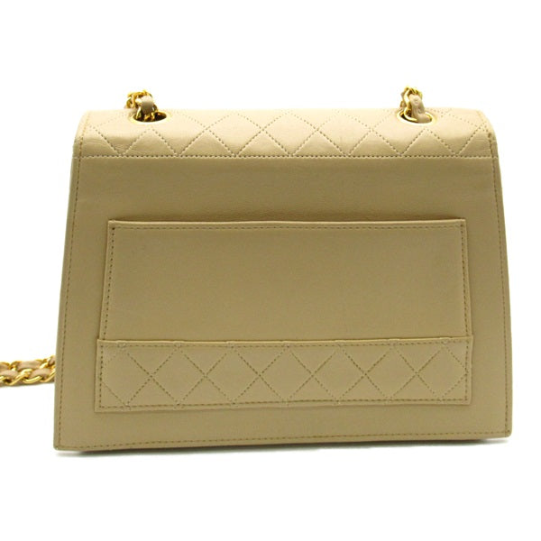 Leather Trapezoid Flap Bag - '10s
