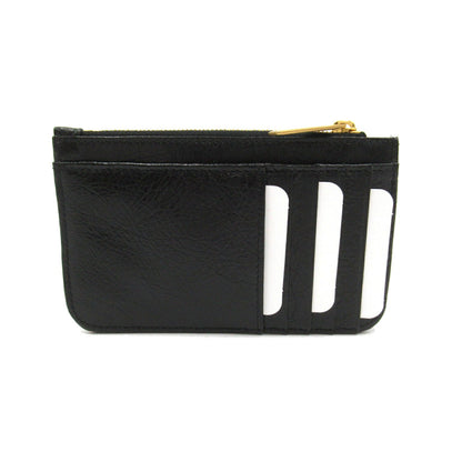 Balenciaga Leather Coin Case Black