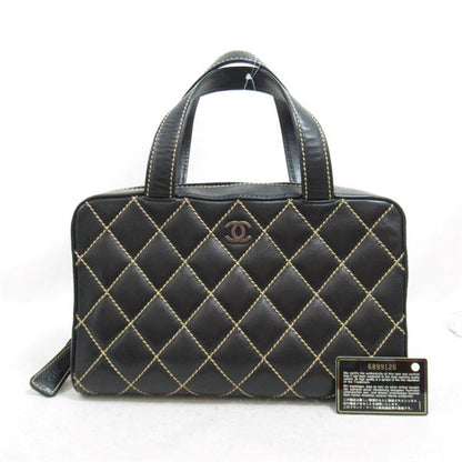 Chanel Wild Stitch Handbag Leather Handbag A14692 in Good condition