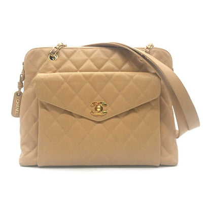 Chanel Quilted Caviar Shoulder Bag Leather Shoulder Bag 4051406 in Good condition
