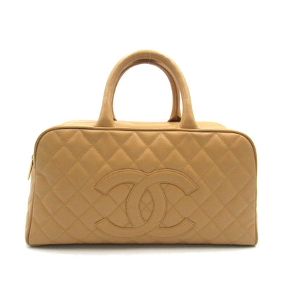 Chanel Boston Bag Leather Handbag in Good condition