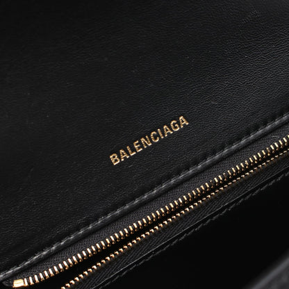 Balenciaga Hourglass Small Leather Handbag Black