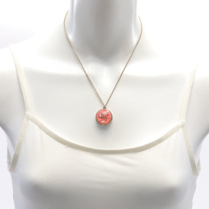 Chanel Coco Mark Necklace Gold Resin Rhinestone